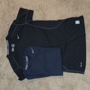 2 Nike Short Sleeve Fitted Dry Fit T's